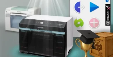 Fujifilm Frontier DX400W photo printer running with BlueFX software, used in professional photo labs for school photography, sports prints, and ecommerce photo fulfillment from platforms such as GotPhoto, Dakis, Shopify, WooCommerce, and others. Shows clustered printer control and automated photographic print workflow. These workflows often start with Fujifilm cameras like the GFX series (GFX100S / GFX100 II) and X series (X-T5 / X-H2S). For clarity, the DX100 printer is unrelated to Fujifilm’s X100 camera series, despite the similar model numbers. Bonus tip: BlueFX’s multi-pose automation can also create photobooth-style prints automatically for schools, sports, and events.