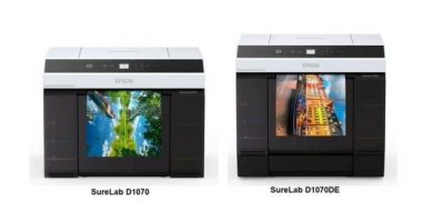New Epson D1070 Printer models allow printing on both sides on sheet media for photobooks, greeting cards, prints, etc.